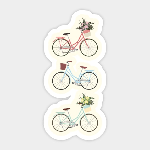 Pastel Bicycles Sticker by LThomasDesigns